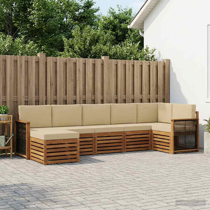 Set divano sezionale con cuscino 6 pcs Naturale