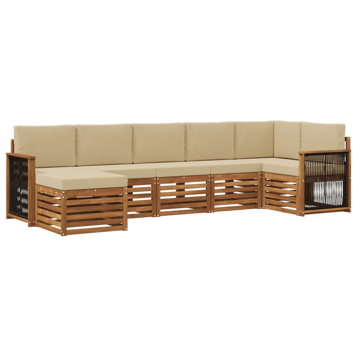 Set divano sezionale con cuscino 6 pcs Naturale