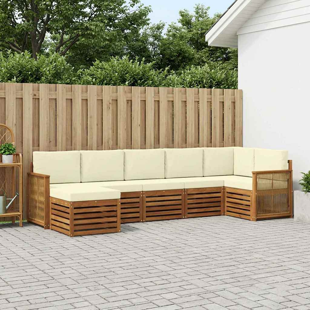 Set divano sezionale con cuscino 6 pcs Naturale e Crema