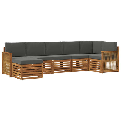 Set divano sezionale con cuscino 6 pcs Naturale e Antracite | homemem39