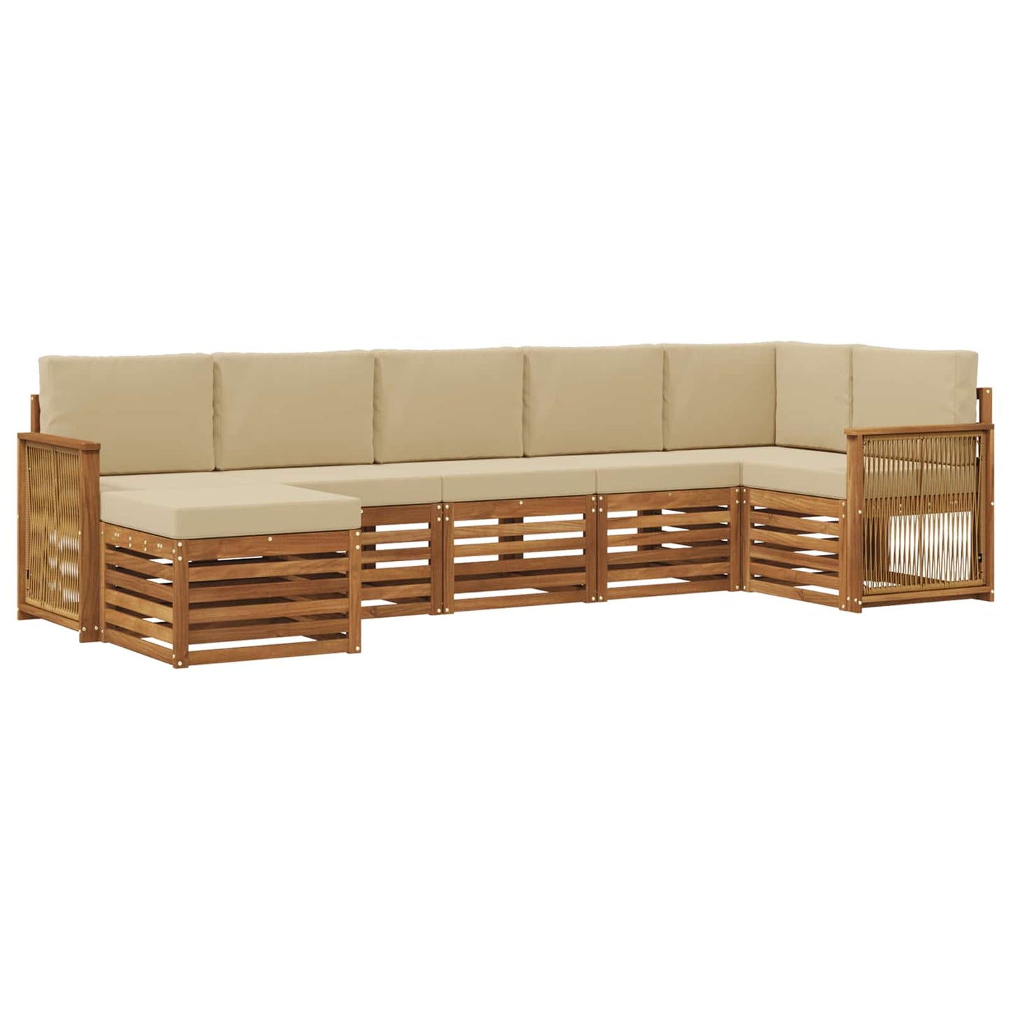 Set divano sezionale con cuscino 6 pcs Naturale | homemem39