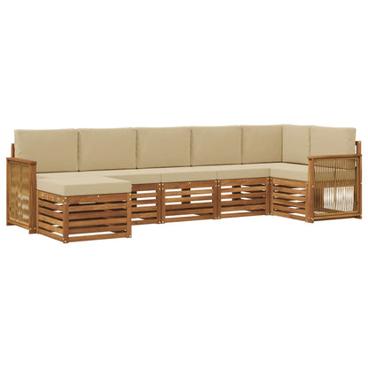 Set divano sezionale con cuscino 6 pcs Naturale | homemem39