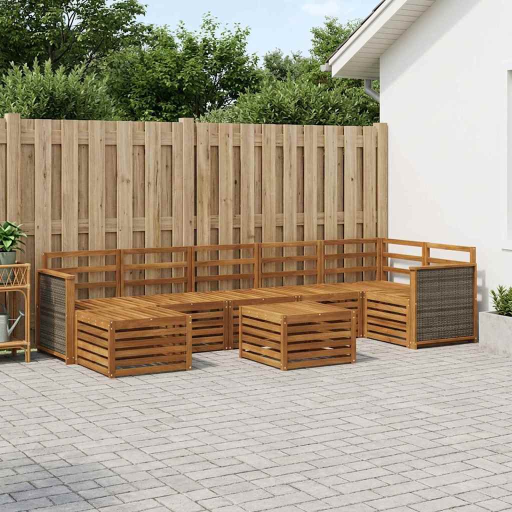 Set di divani da esterno 7 pcs Naturale