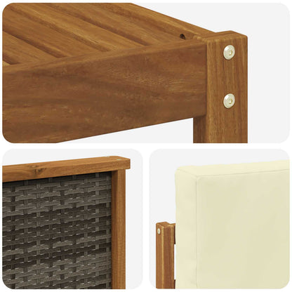 Set di divani da esterno con cuscino 7 pcs Naturale e Crema | homemem39