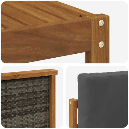 Set di divani da esterno con cuscino 7 pcs Naturale e Antracite | homemem39