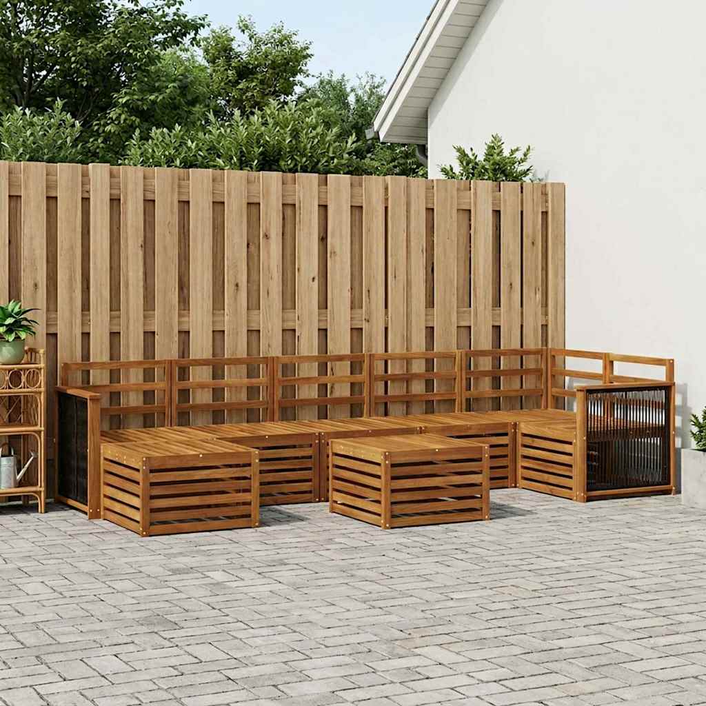 Set di divani da esterno 7 pcs Naturale