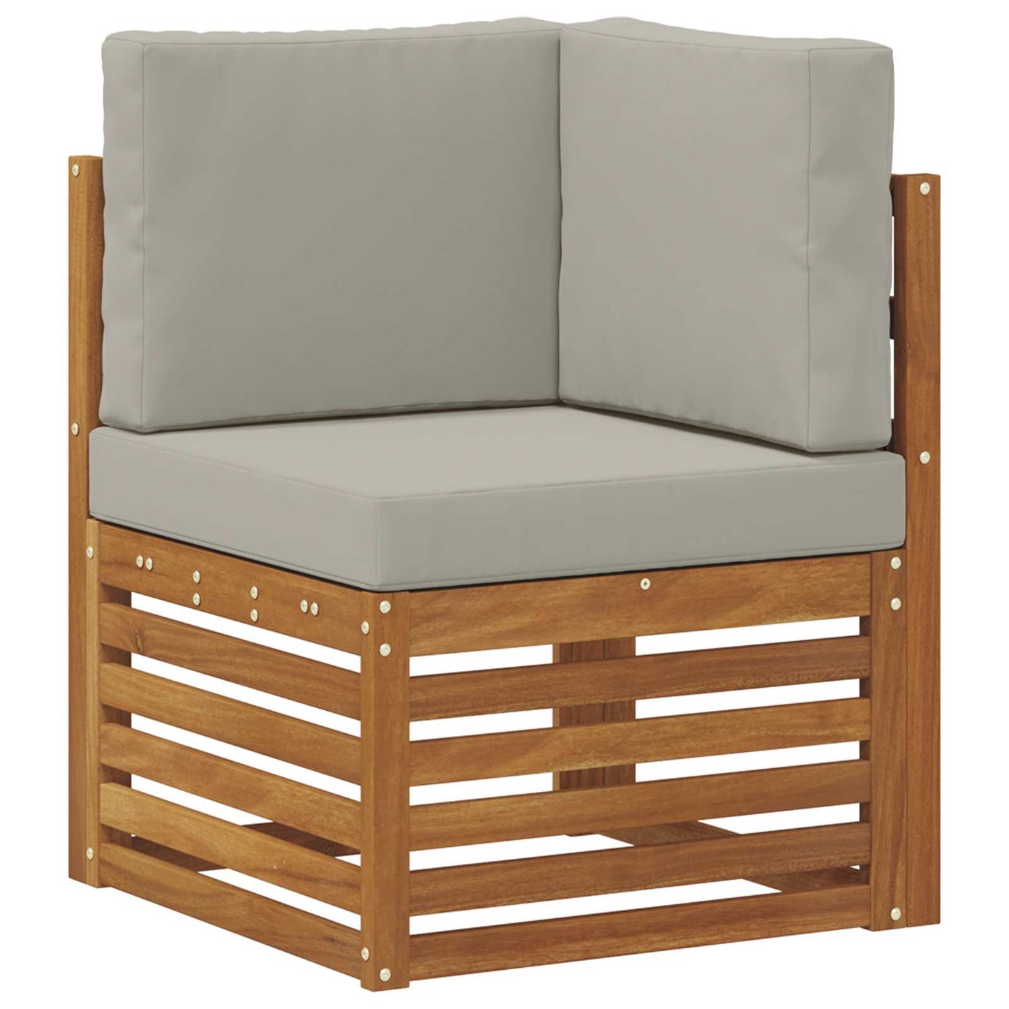 Set di divani da esterno 7 pcs Naturale e Grigio Chiaro | homemem39