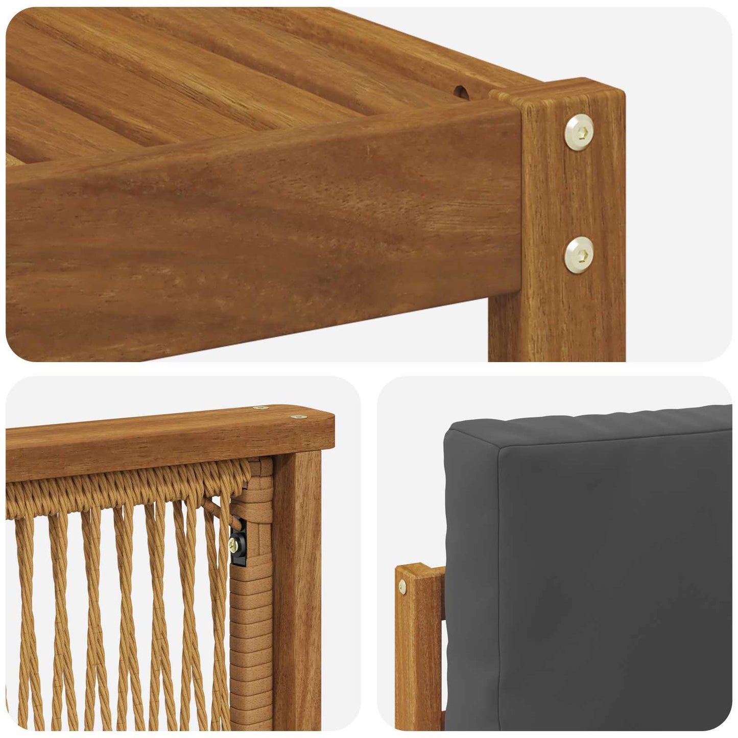 Set di divani da esterno con cuscino 7 pcs Naturale e Antracite | homemem39