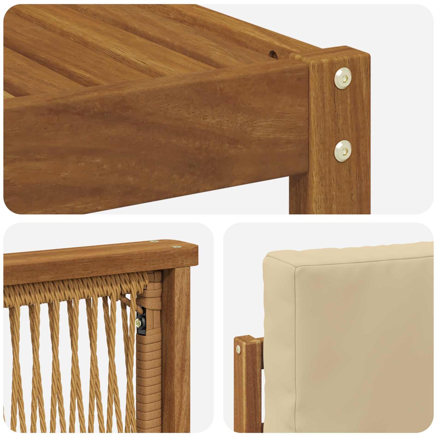 Set di divani da esterno con cuscino 7 pcs Naturale | homemem39
