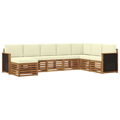 Set di divani da esterno 6 pz Naturale e Crema