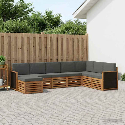 Set di divani da esterno con cuscino 6 pcs Naturale e Antracite