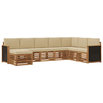 Set di divani da esterno con cuscino 6 pcs Naturale