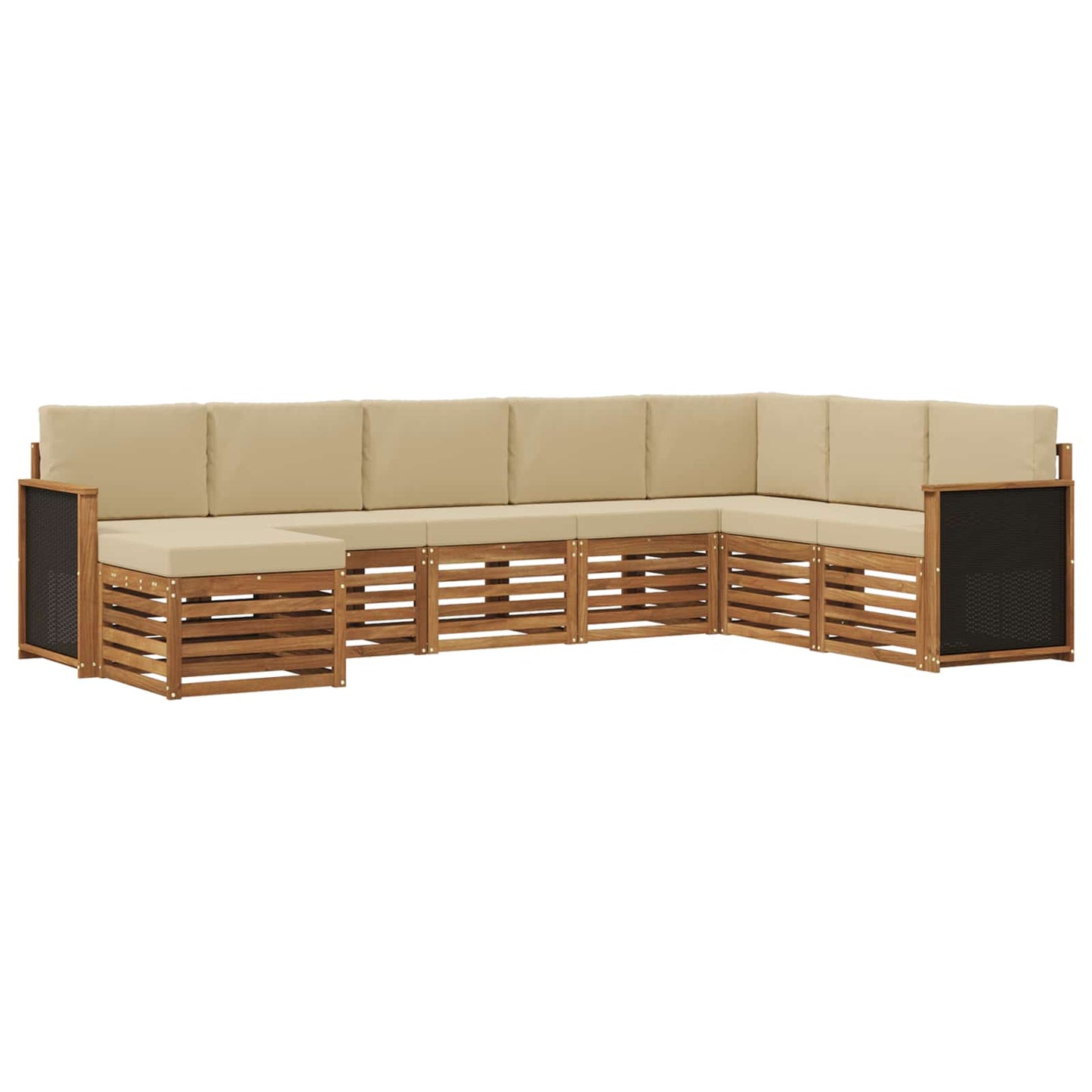 Set di divani da esterno con cuscino 6 pcs Naturale