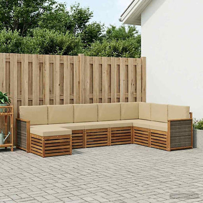 Set di divani da esterno con cuscino 6 pcs Naturale