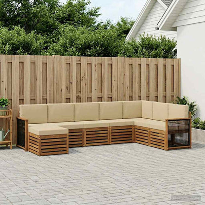 Set di divani da esterno con cuscino 6 pcs Naturale