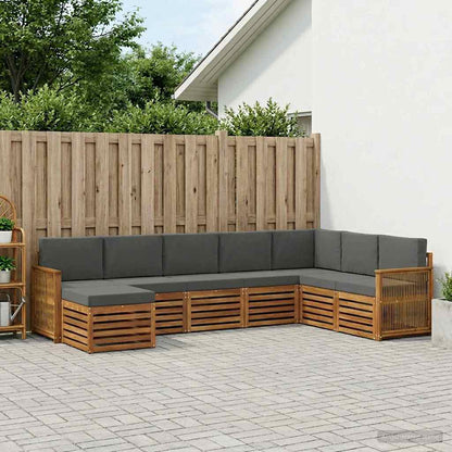 Set di divani da esterno con cuscino 6 pcs Naturale e Antracite