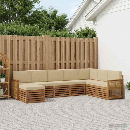 Set di divani da esterno con cuscino 6 pcs Naturale