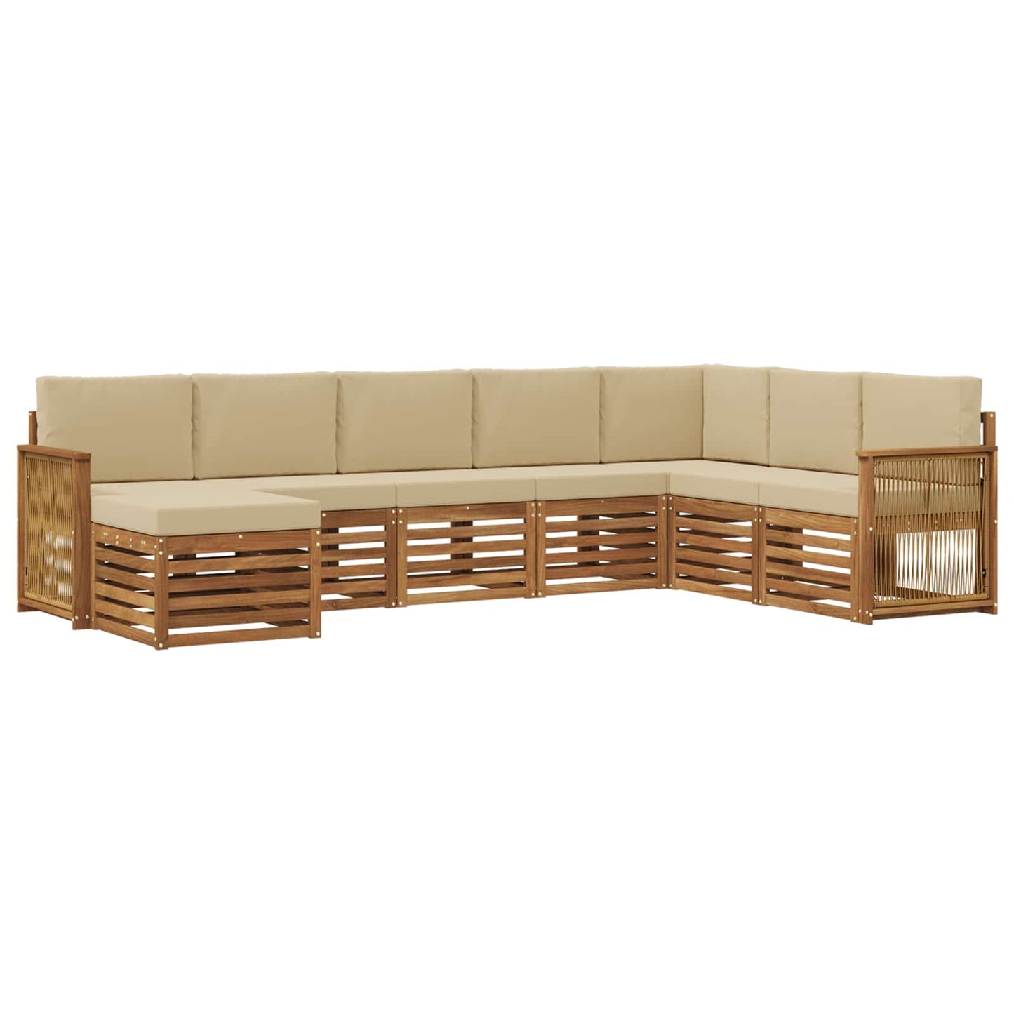 Set di divani da esterno con cuscino 6 pcs Naturale