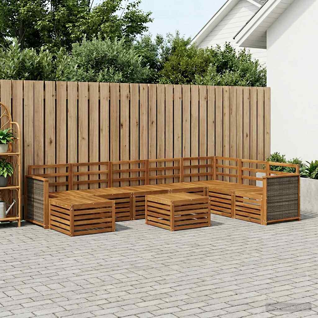 Set di divani da esterno 7 pcs Naturale
