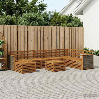 Set di divani da esterno 7 pcs Naturale