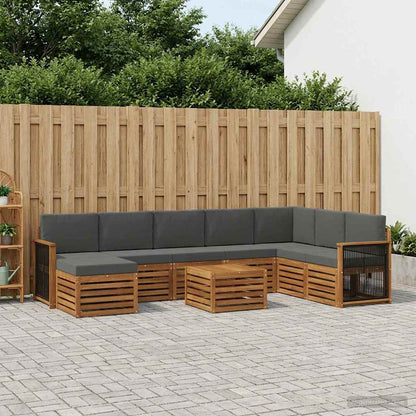 Set di divani da esterno con cuscino 7 pcs Naturale e Antracite