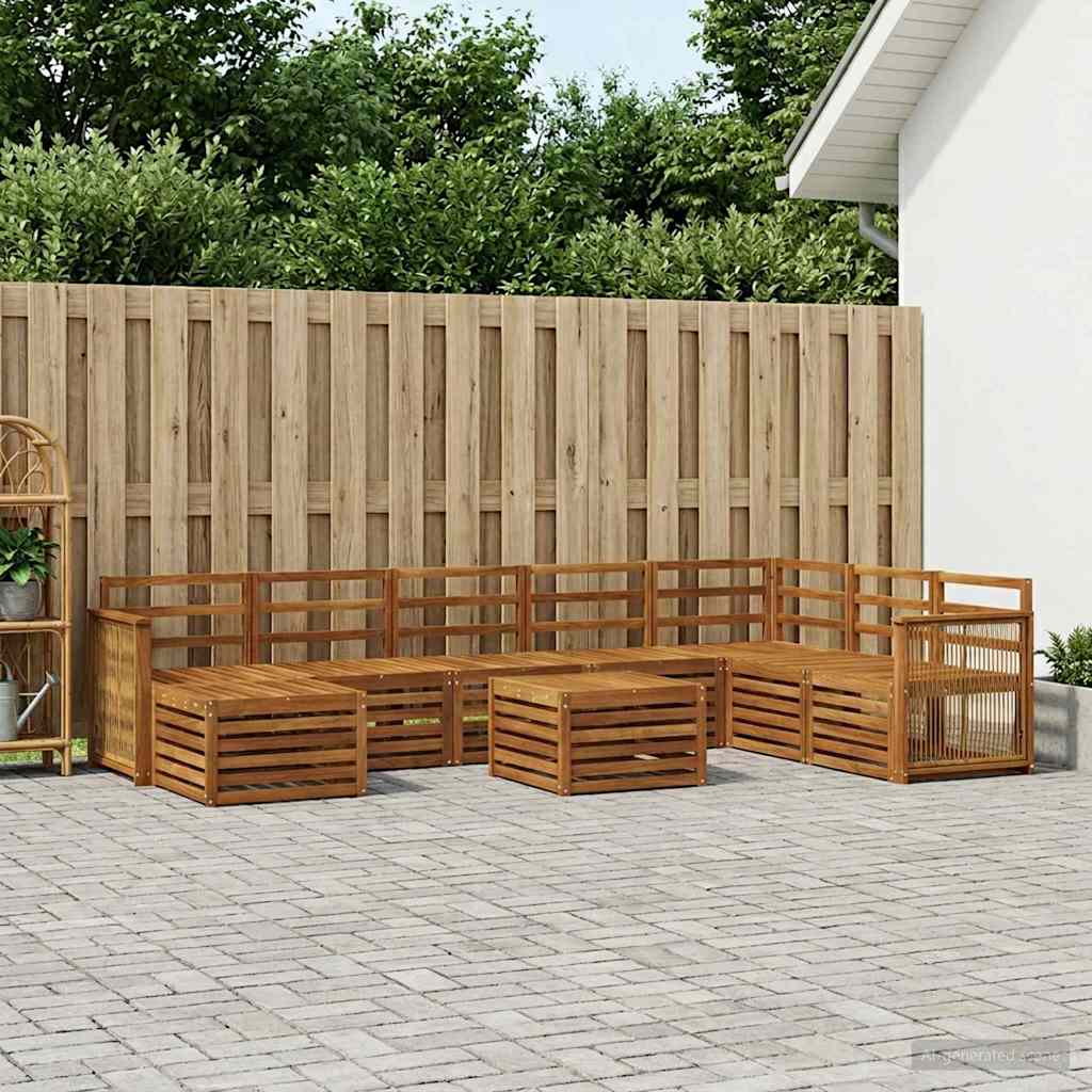 Set di divani da esterno 7 pcs Naturale