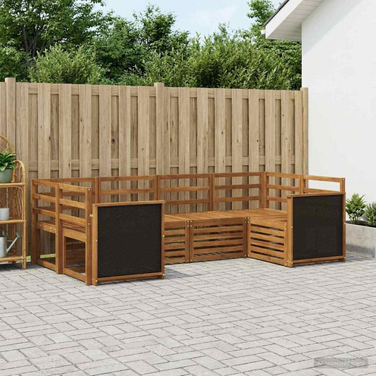 Set divano sezionale 5 pcs Naturale Legno di Acacia Massello
