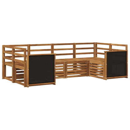 Set divano sezionale 5 pcs Naturale Legno di Acacia Massello