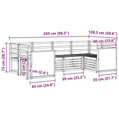 Set divano sezionale 5 pcs Naturale Legno di Acacia Massello