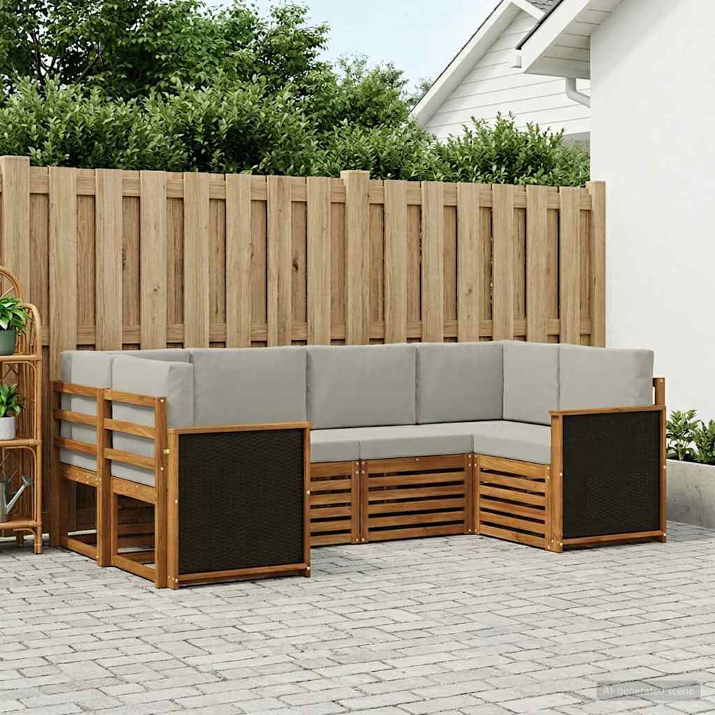 Set divano sezionale con cuscino 5 pcs