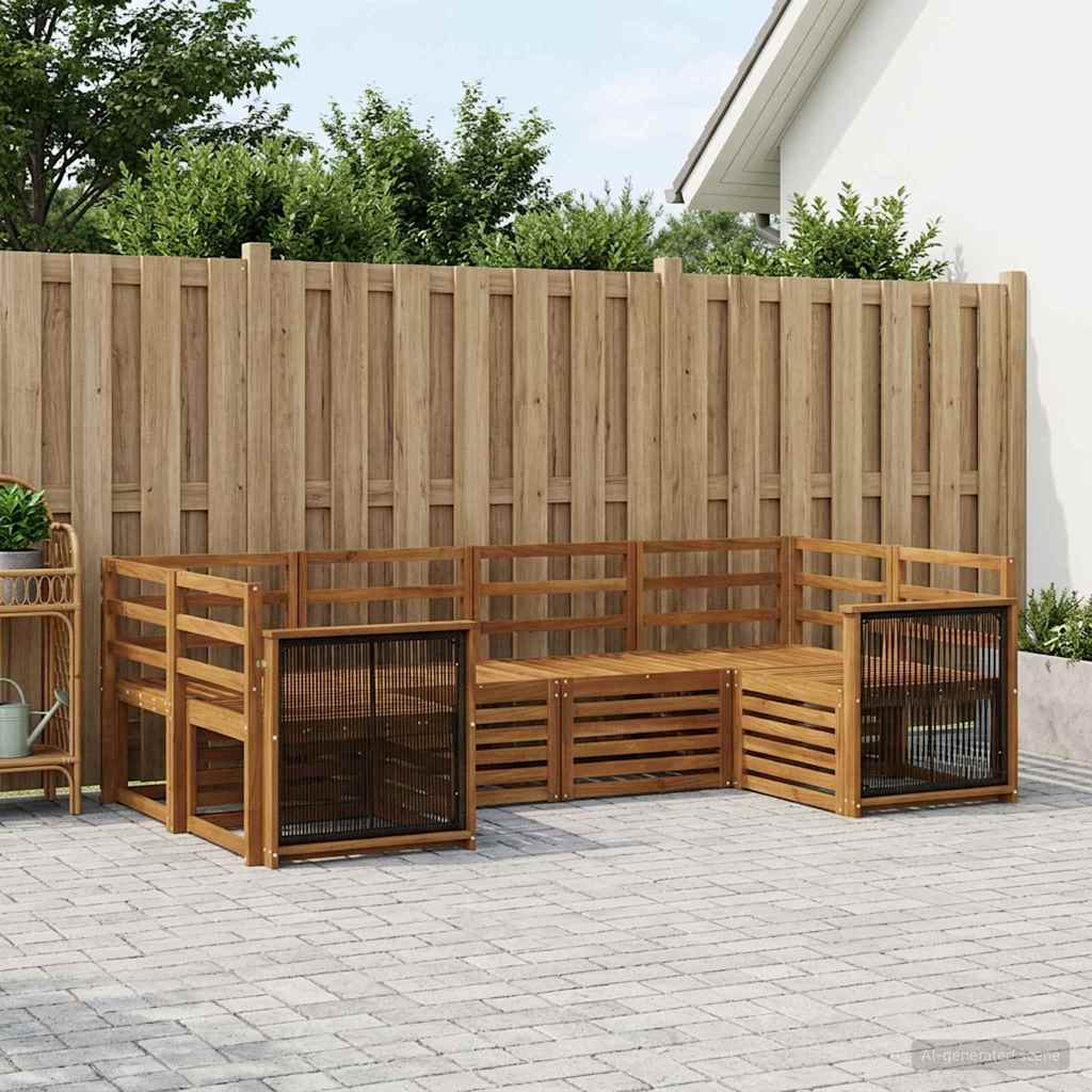 Set divano sezionale 5 pcs Naturale Legno di Acacia Massello