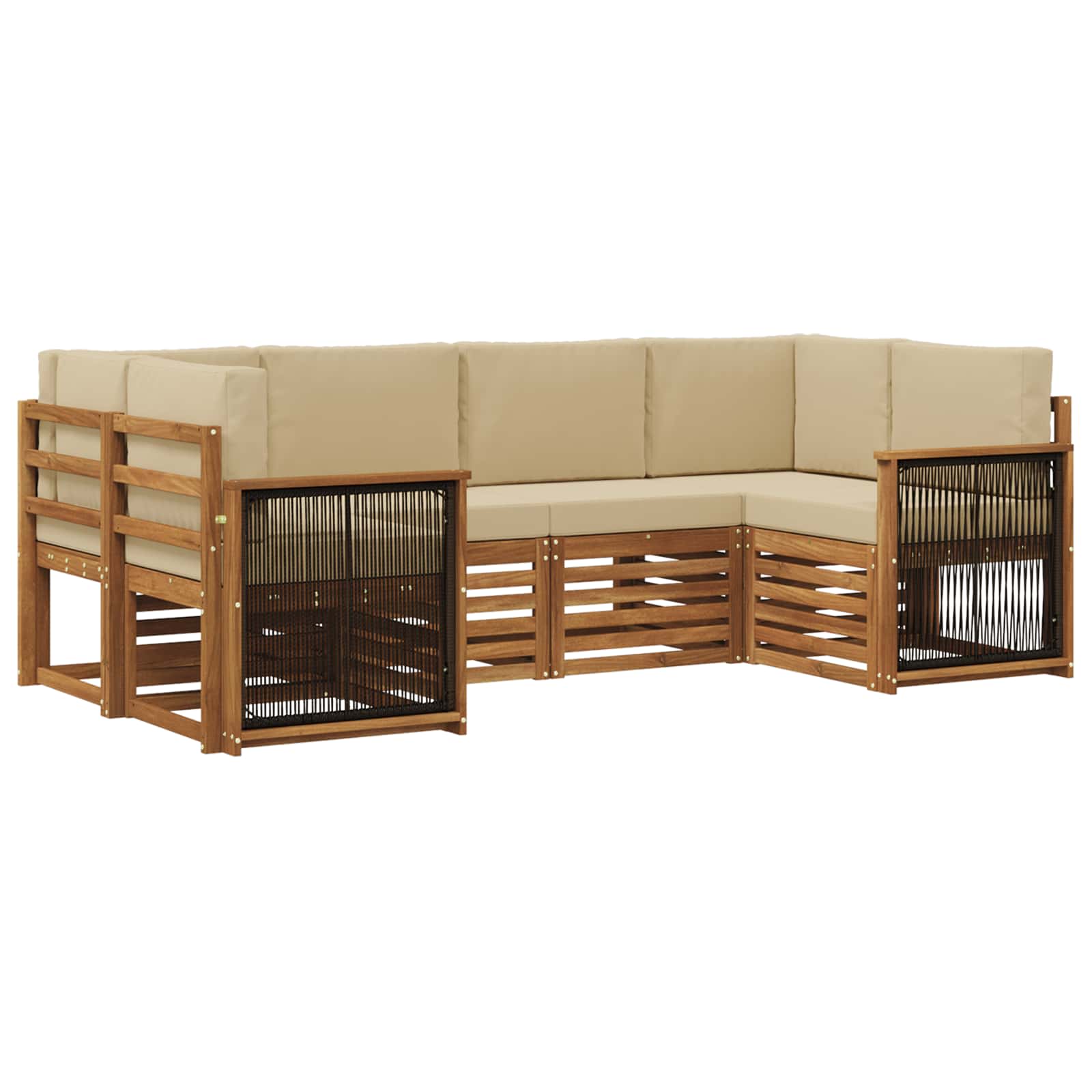Set divano sezionale con cuscino 5 pcs Naturale | homemem39