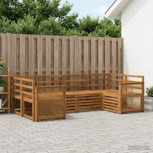 Set divano sezionale 5 pcs Naturale Legno di Acacia Massello