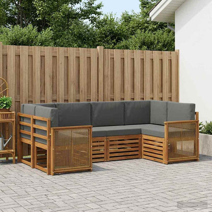 Set divano sezionale con cuscino 5 pcs Naturale e Antracite