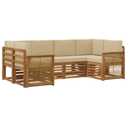 Set divano sezionale con cuscino 5 pcs Naturale | homemem39
