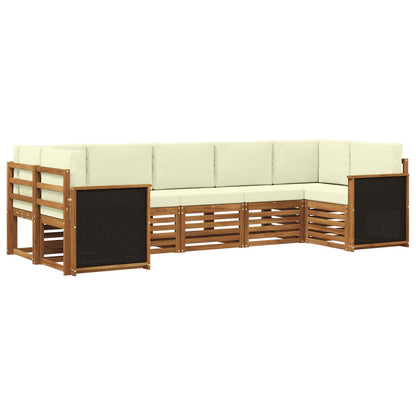 Set divano sezionale con cuscino 6 pcs Naturale e Crema | homemem39