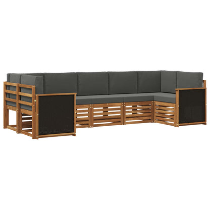 Set divano sezionale con cuscino 6 pcs Naturale e Antracite