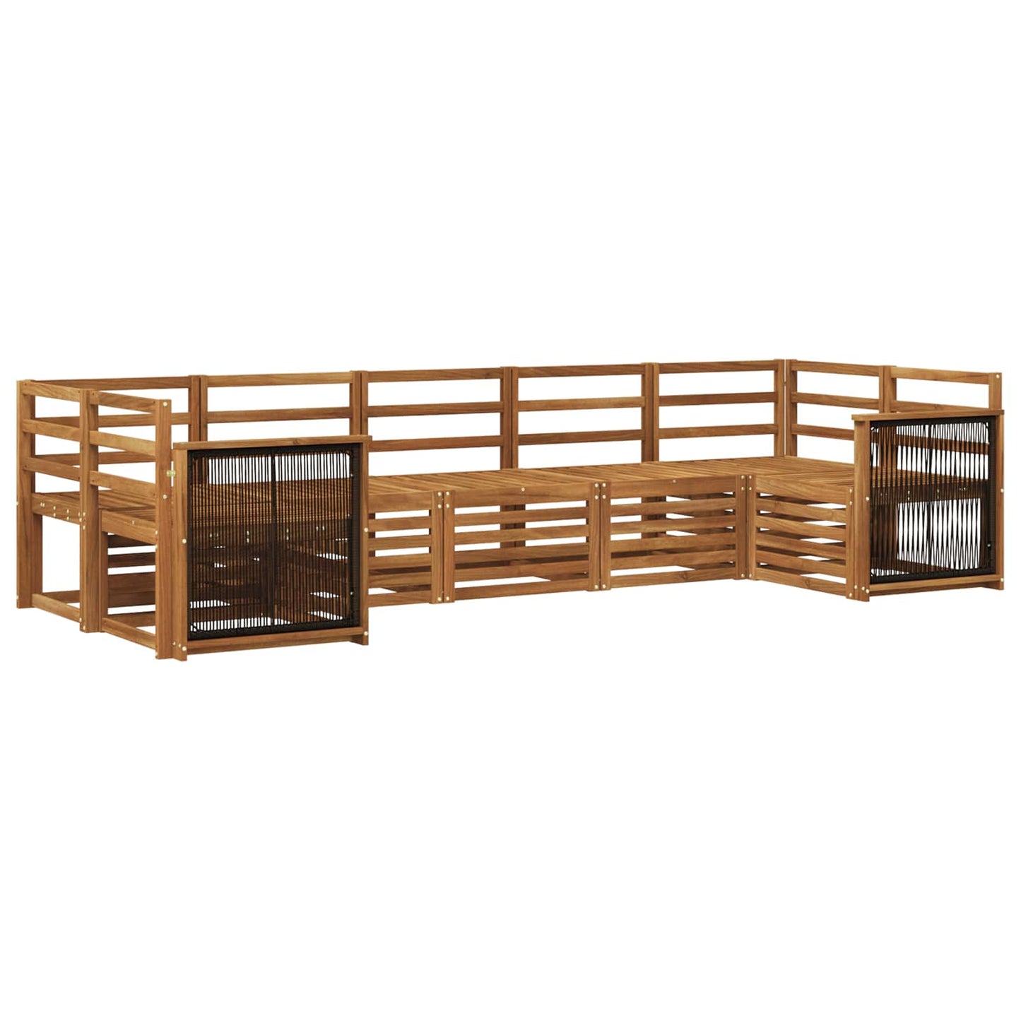 Set divano sezionale 6 pcs Naturale Legno di Acacia Massello