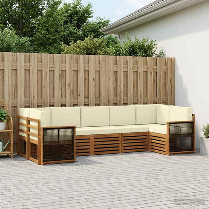Set divano sezionale con cuscino 6 pcs Naturale e Crema
