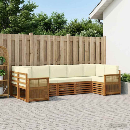 Set divano sezionale con cuscino 6 pcs Naturale e Crema