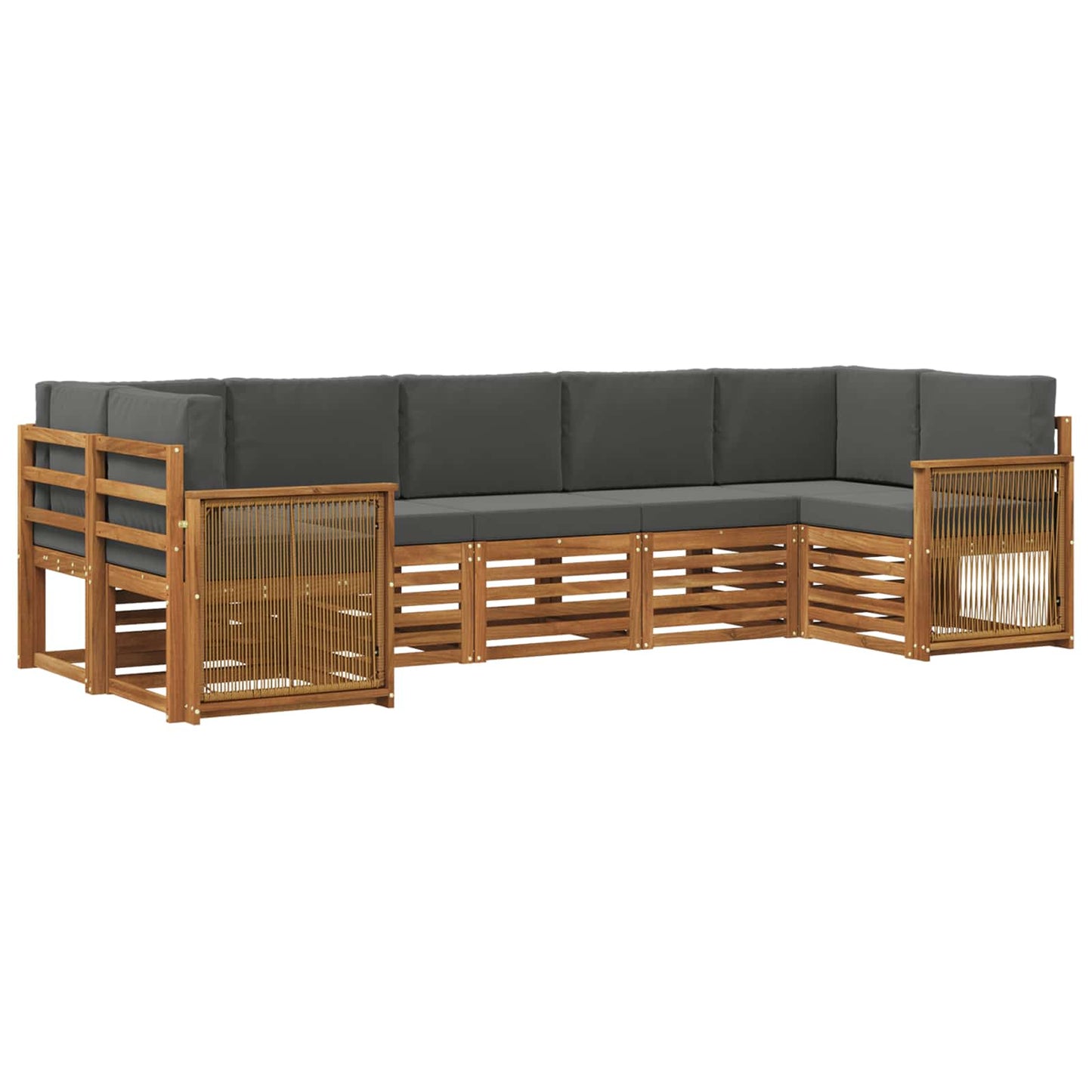 Set divano sezionale con cuscino 6 pcs Naturale e Antracite