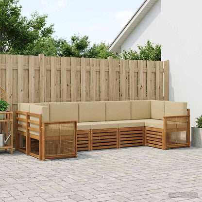 Set divano sezionale con cuscino 6 pcs Naturale