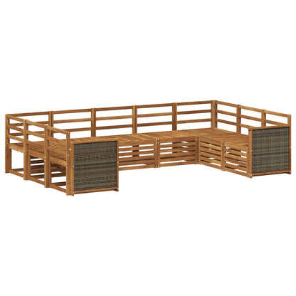 Set divano sezionale 7 pcs Naturale Legno di Acacia Massello
