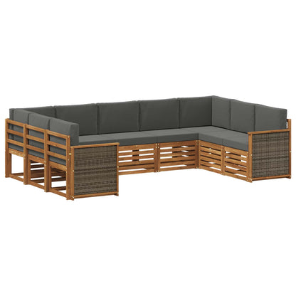 Set divano sezionale con cuscino 7 pcs Naturale e Antracite