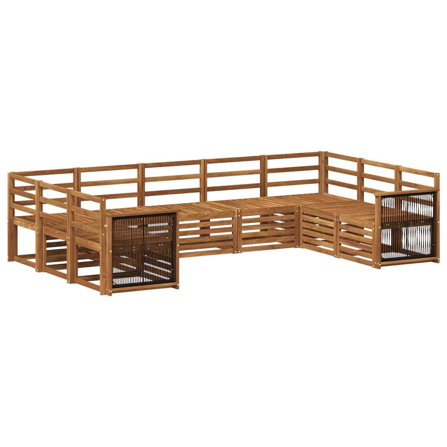 Set divano sezionale 7 pcs Naturale Legno di Acacia Massello