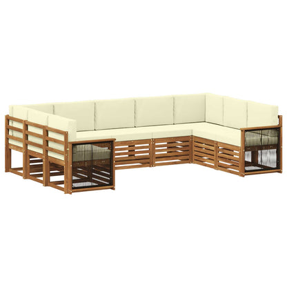 Set divano sezionale con cuscino 7 pcs Naturale e Crema
