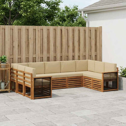 Set divano sezionale con cuscino 7 pcs Naturale