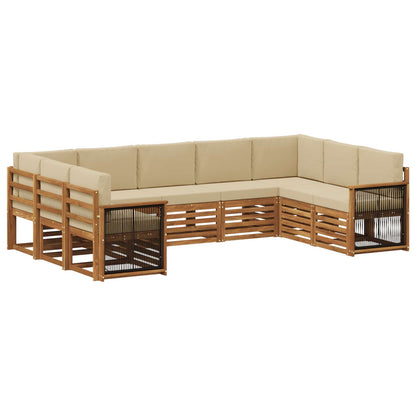 Set divano sezionale con cuscino 7 pcs Naturale