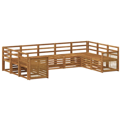 Set divano sezionale 7 pcs Naturale Legno di Acacia Massello