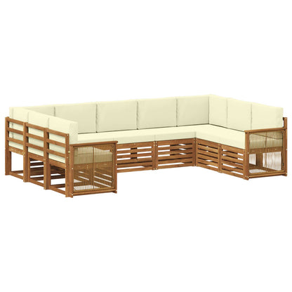 Set divano sezionale con cuscino 7 pcs Naturale e Crema